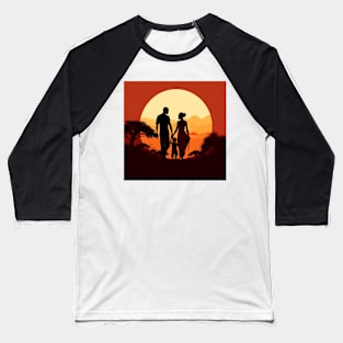African Mom and Dad with Child African Family Baseball T-Shirt